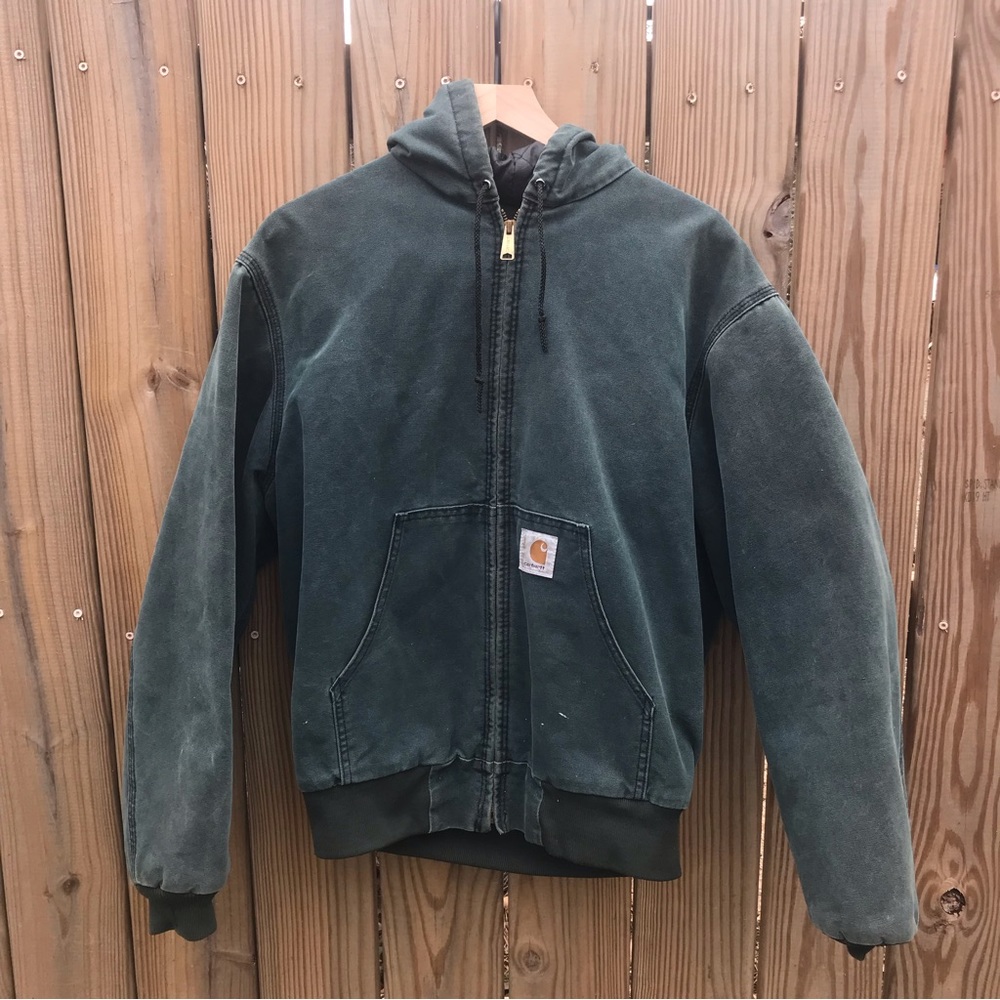 Carharrt Hooded Jacket in Dark Green